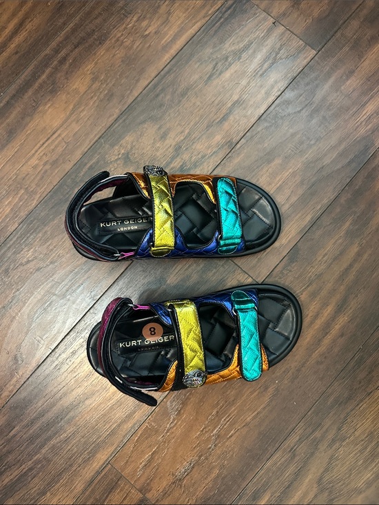 Kurt Geiger Shoes - Kurt Geiger Women’s Metallic Rainbow Strap Sandals - Turquoise, Gold, Blue, Pink